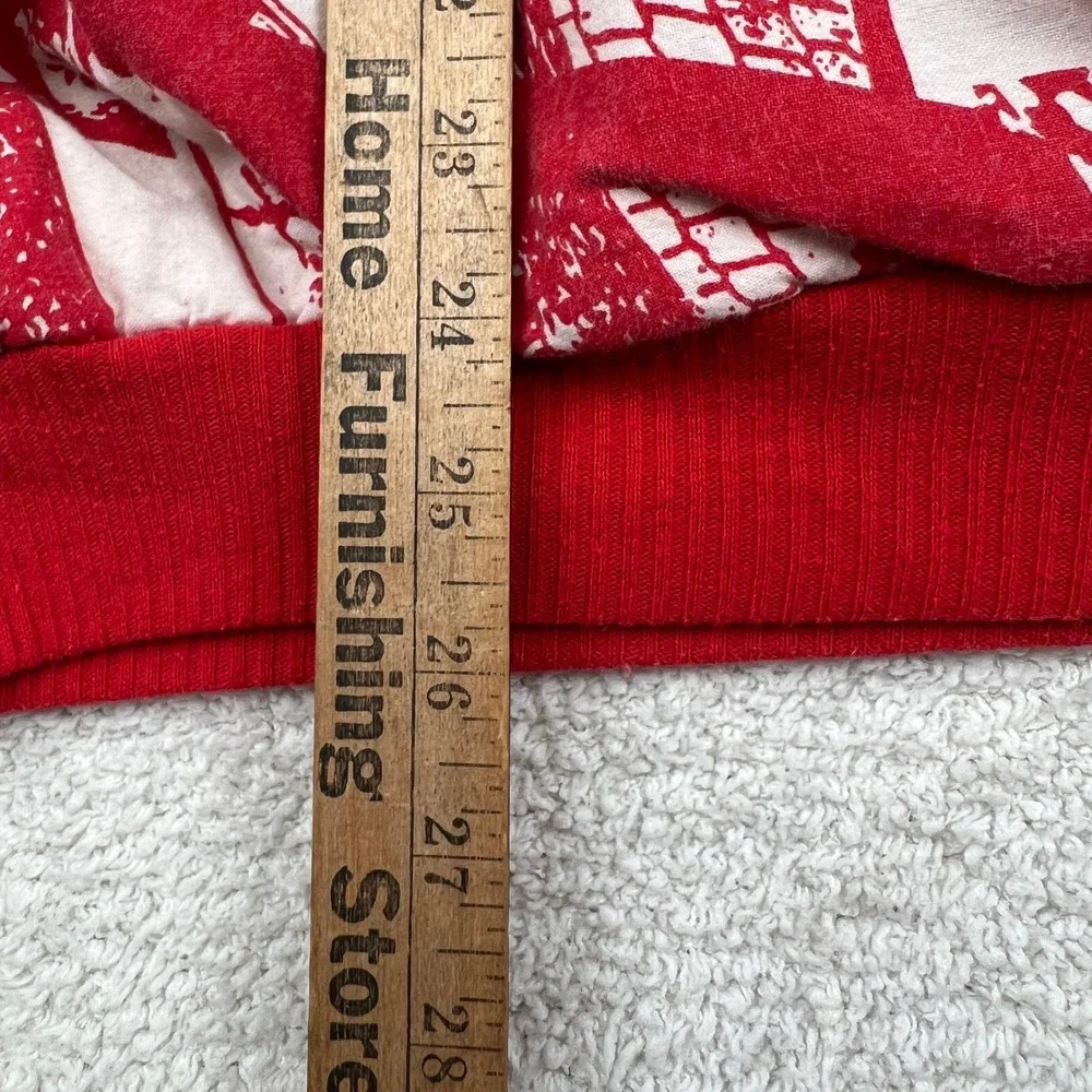 Vtg Crewneck Sweater XL‎ Box 1 Red White Abstract Graphic AOP 90s Streetwear Art